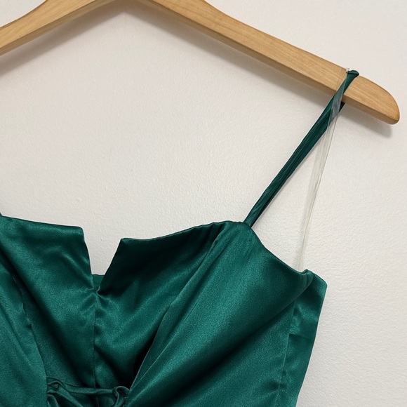 Altar'd State Satin Mini Dress in Deep Green - Picture 4 of 8